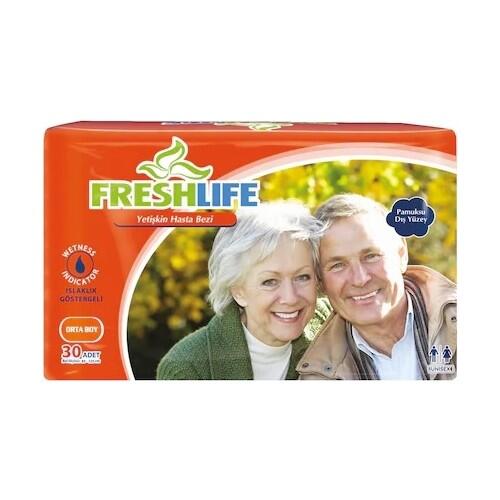 Freshlife Medium Adult Diapers for Comfort and Protection 30 Count