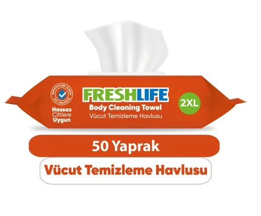 Freshlife Body Cleansing Wipes White Soap Scent 50 Count