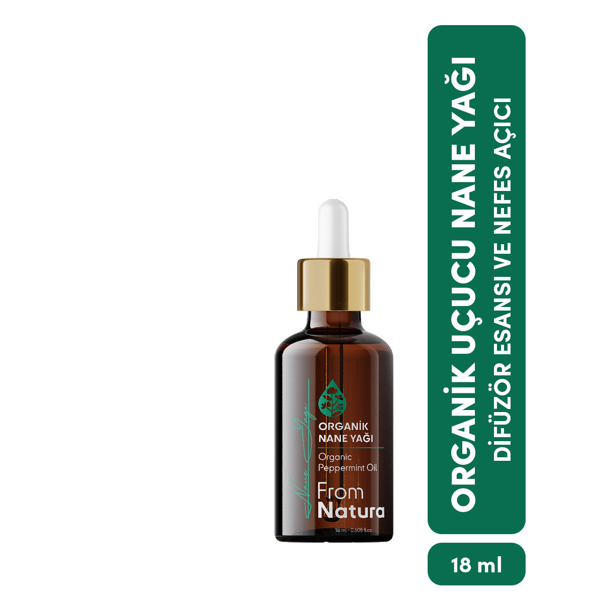 From Natura Organic Peppermint Essential Oil for Skin &amp; Oral Care 18 ml
