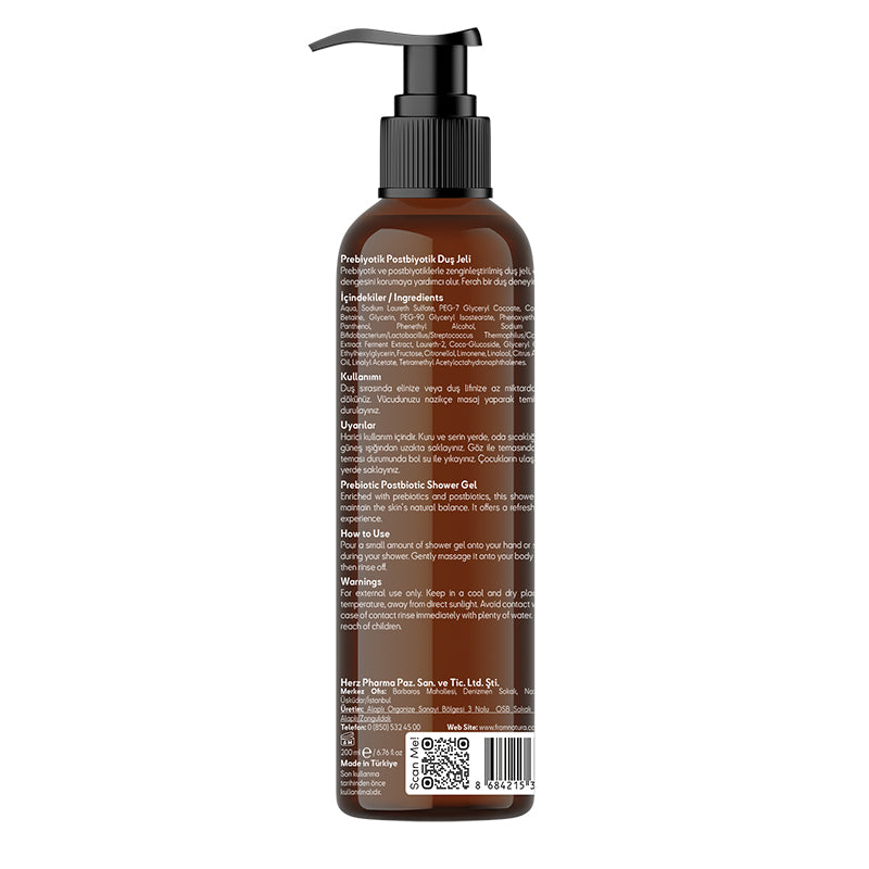 From Natura Prebiotic & Postbiotic Shower Gel Balancing Wash 200 ml