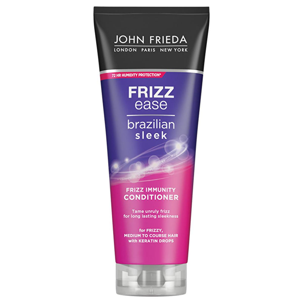 John Frieda Brazilian Sleek Hair Smoothing Cream - Anti-Frizz, Keratin Enriched, 72hr Moisture Lock - Hair Mask
