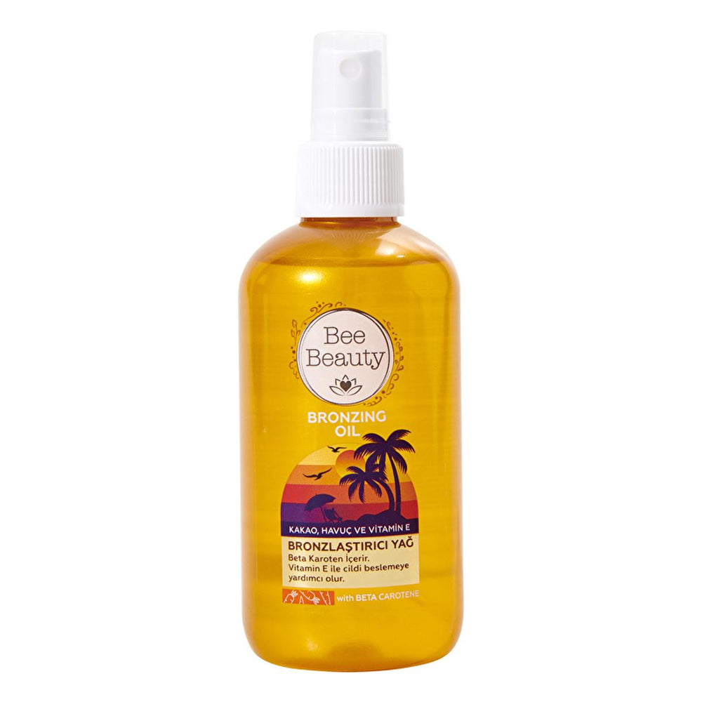 Bee Beauty Tanning Oil with Beta Carotene & Cocoa Oil - 200ml, Natural Bronzing Effect, Nourishing Skincare - Bronzer