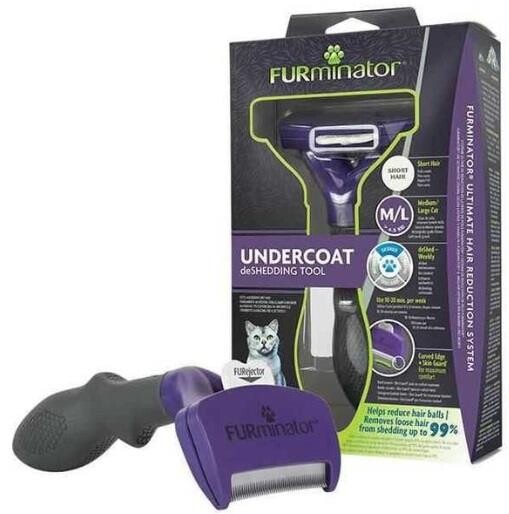 Furminator Short Hair Cat Deshedding Comb Large for Cats Over 4.5 kg