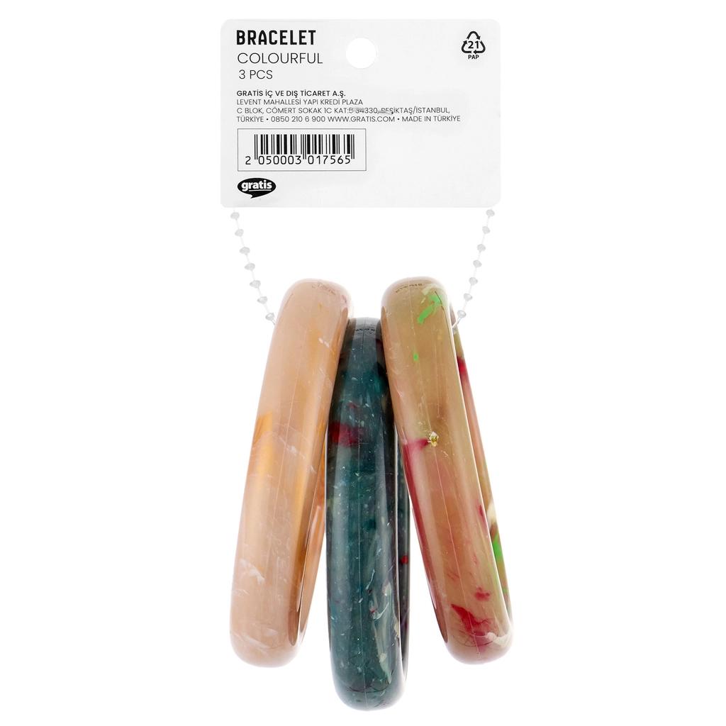 Eklips 3-Piece Bracelet Set in Green &amp; Cream