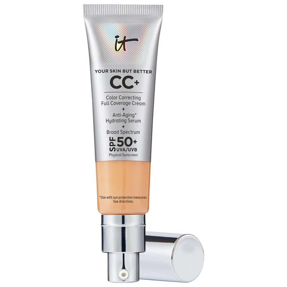 IT Cosmetics CC+ Cream: Full Coverage Color Correcting Foundation with SPF 50+ - Anti-Aging, Hydrating, and Flawless Complexion IT Cosmetics CC Cream SPF 50+: Full Coverage Foundation CC cream, full coverage foundation, SPF 50 foundation, color correcting cream, anti-aging foundation, hydrating foundation, foundation for acne scars, foundation for wrinkles, foundation for redness, sunscreen foundation, foundation, makeup, face makeup, beauty, cosmetics, hyaluronic acid, niacinamide, vitamin E, flawless comp
