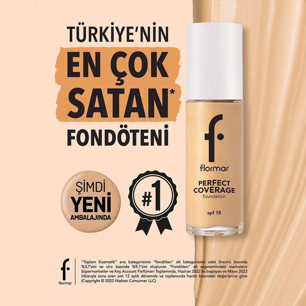Flormar Perfect Coverage Foundation SPF15 Shade 103 Creamy Beige