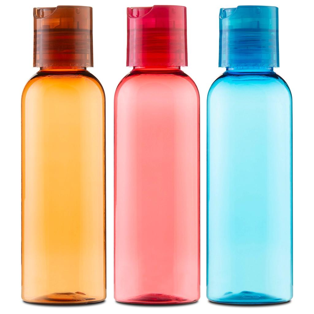 Eklips Colorful 3-Piece Travel Bottle Set for Toiletries