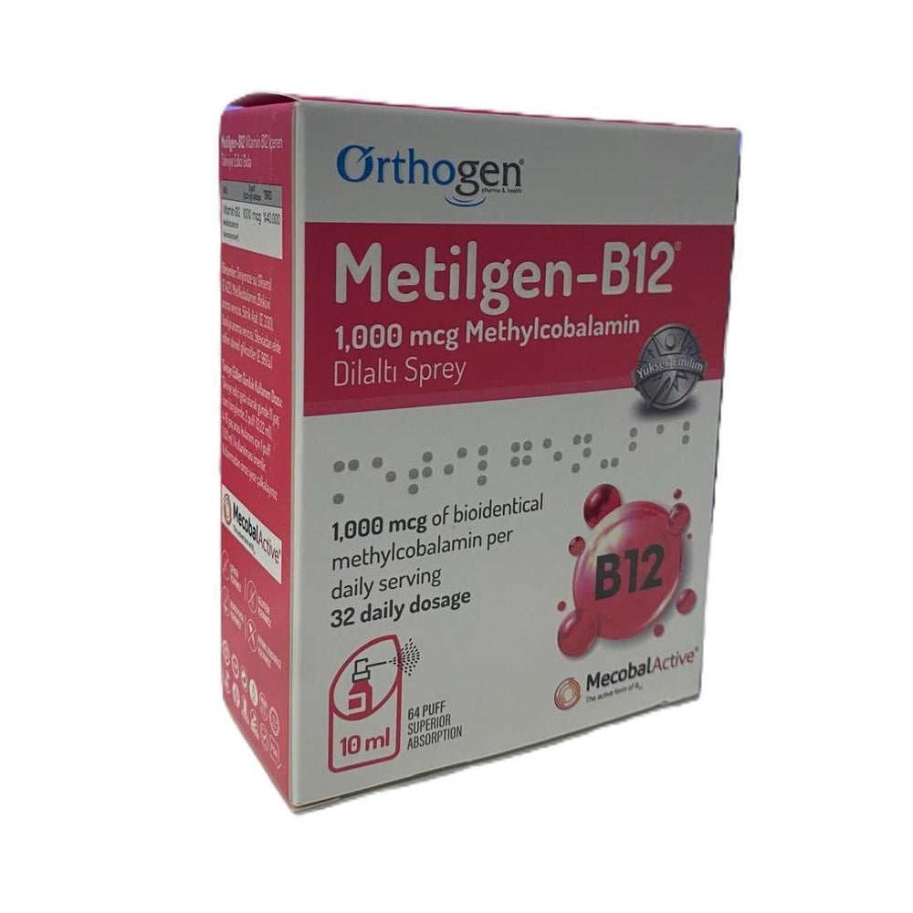 Metilgen B12 1000 mcg Methylcobalamin Sublingual Spray 10 ml