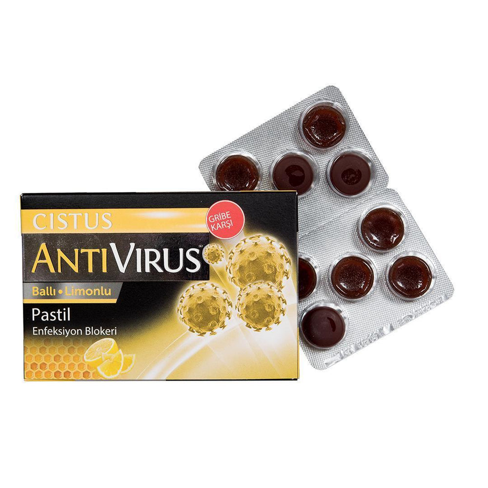 Cistus Antivirus Ballı Limonlu 10 Pastil - Soothing Throat Lozenges with Antiviral Properties - Food & Candy