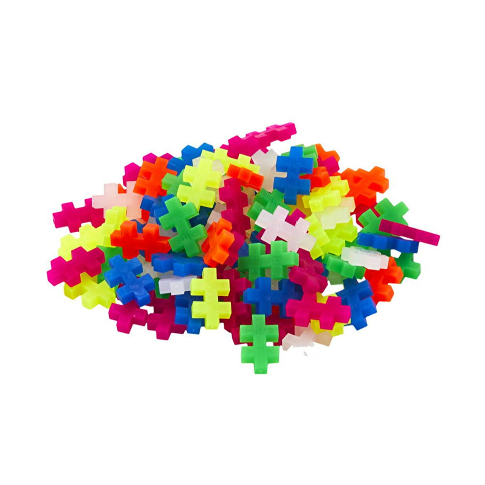 Plus Plus Construction Toy - 100 Piece Fosforlu Mix in Reusable Tube, Made in Denmark - view 2