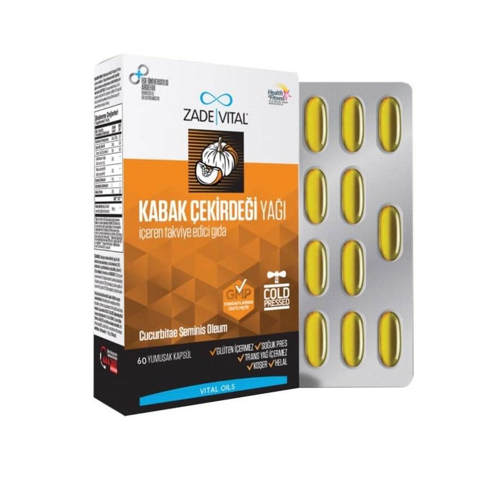 Zade Vital Pumpkin Seed Oil 320mg 60 Capsules - Natural Support - image 3