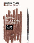 Flormar Ultra Thin Eyebrow Pencil - Waterproof, Long-Lasting, Precision Tip & Brow Brush - Eyebrow Makeup for - view 3