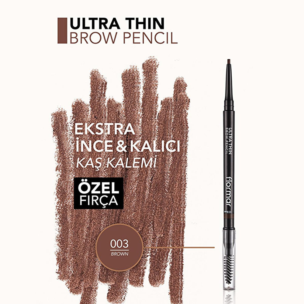 Flormar Ultra Thin Eyebrow Pencil - Waterproof, Long-Lasting, Precision Tip & Brow Brush - Eyebrow Makeup for - view 3
