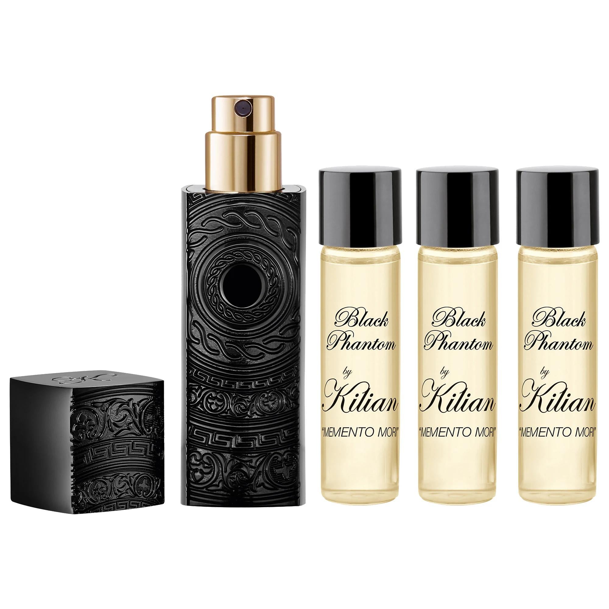 Black Phantom Fragrance Set with Refillable Travel Spray - Unique Woody Spice Scent, Gourmand Fragrance, Perfect for Nocturnal Adventures Black Phantom Fragrance Set - Unique Woody Spice Scent fragrance set, refillable travel spray, woody spice scent, gourmand fragrance, unique perfume, travel size perfume, portable fragrance, bold fragrance, evening wear fragrance, special occasion fragrance, nocturnal adventures, adventurous fragrance, woody fragrance, spicy fragrance, rum scent, coffee scent, vetiver sce