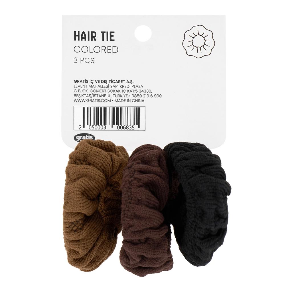 Eklips Black Gradient Elastic Hair Ties for Secure Hold 3-Pack