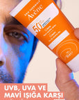 Avene SPF 50+ Sunscreen for Dry Skin - Moisturizing, Water-Resistant, Non-Greasy, UVA/UVB Protection Avene SPF 50+ Sunscreen for Dry Skin - Moisturizing & Protective SPF 50+ sunscreen for dry skin, moisturizing sunscreen, UVA and UVB protection, blue light protection, non-greasy sunscreen for daily use, sunscreen for sensitive skin, dry skin care, skin protection, Avene Thermal Water, water-resistant sunscreen, skincare, sun care, cosmetics