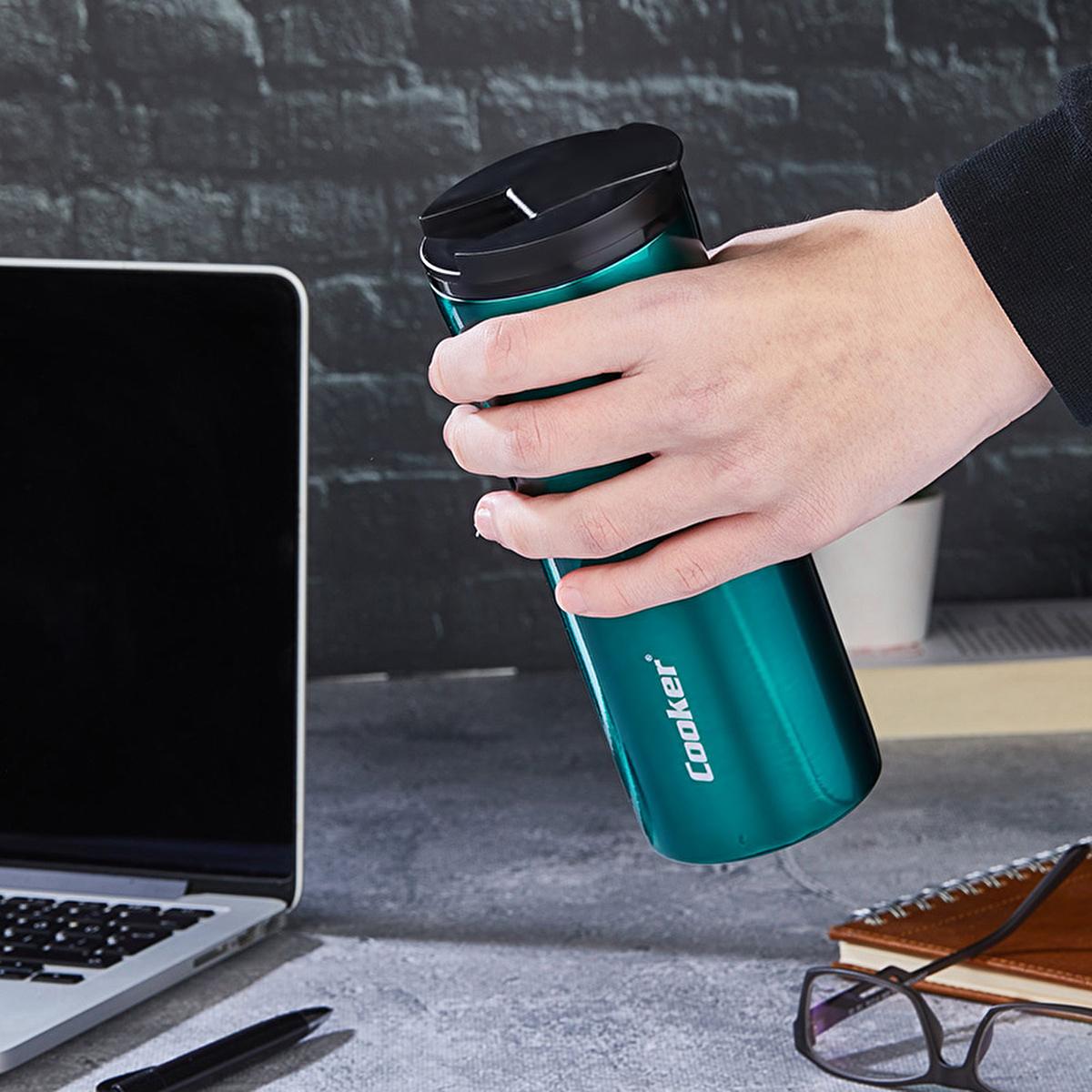 Cooker Stainless Steel Thermos 400ml - Keep Drinks Hot & Cold On-the-Go, Leak-Proof Travel Mug Cooker Thermos: Keep Drinks Hot/Cold On-the-Go! stainless steel thermos, insulated thermos, travel mug, hot and cold thermos, leak proof thermos, car cup thermos, portable thermos, 400ml thermos, commuter thermos, outdoor thermos, travel, camping, hiking, office, school, stainless steel, double walled, hot drinks, cold drinks, beverage container, cup holder, anti-spill, portable, drinks, travel mug, car accessory,