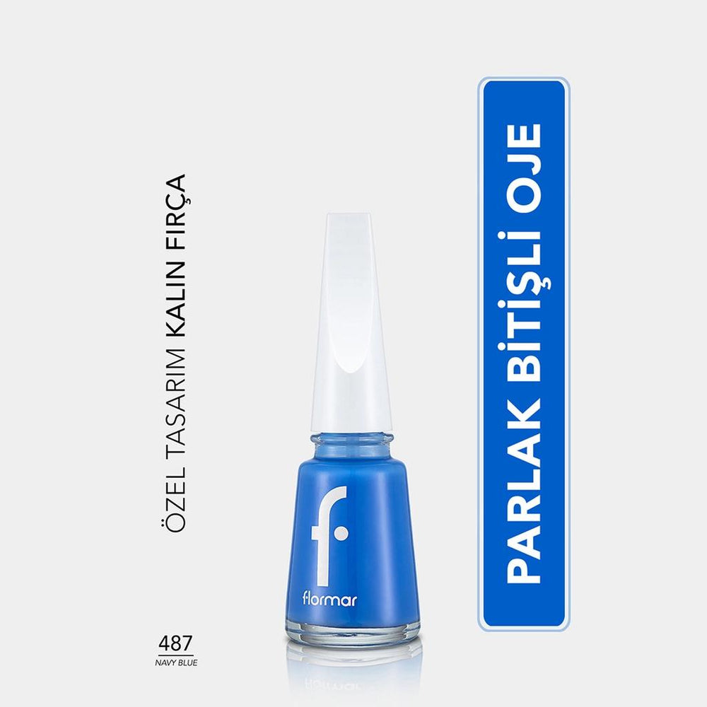 Flormar Nail Enamel High-Pigment Nail Polish 487 Navy Blue 11ml