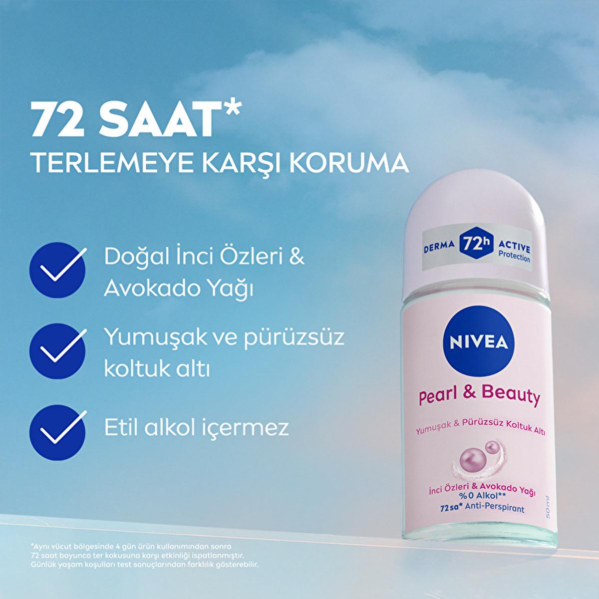 Nivea Women's Roll-on Deodorant Pearl & Beauty - Long Lasting Anti-Perspirant Protection Nivea Pearl & Beauty Deodorant - 72hr Protection Nivea Deodorant, Women's Roll-on Deodorant, Pearl & Beauty Deodorant, Long-lasting Deodorant, Anti-perspirant Deodorant, Sensitive Skin Deodorant, Natural Ingredients, Alcohol-Free, Non-Sticky Deodorant, Dermatologically Tested, Women's Personal Care, Underarm Care, Freshness, Confidence, Daily Use, Active Lifestyle