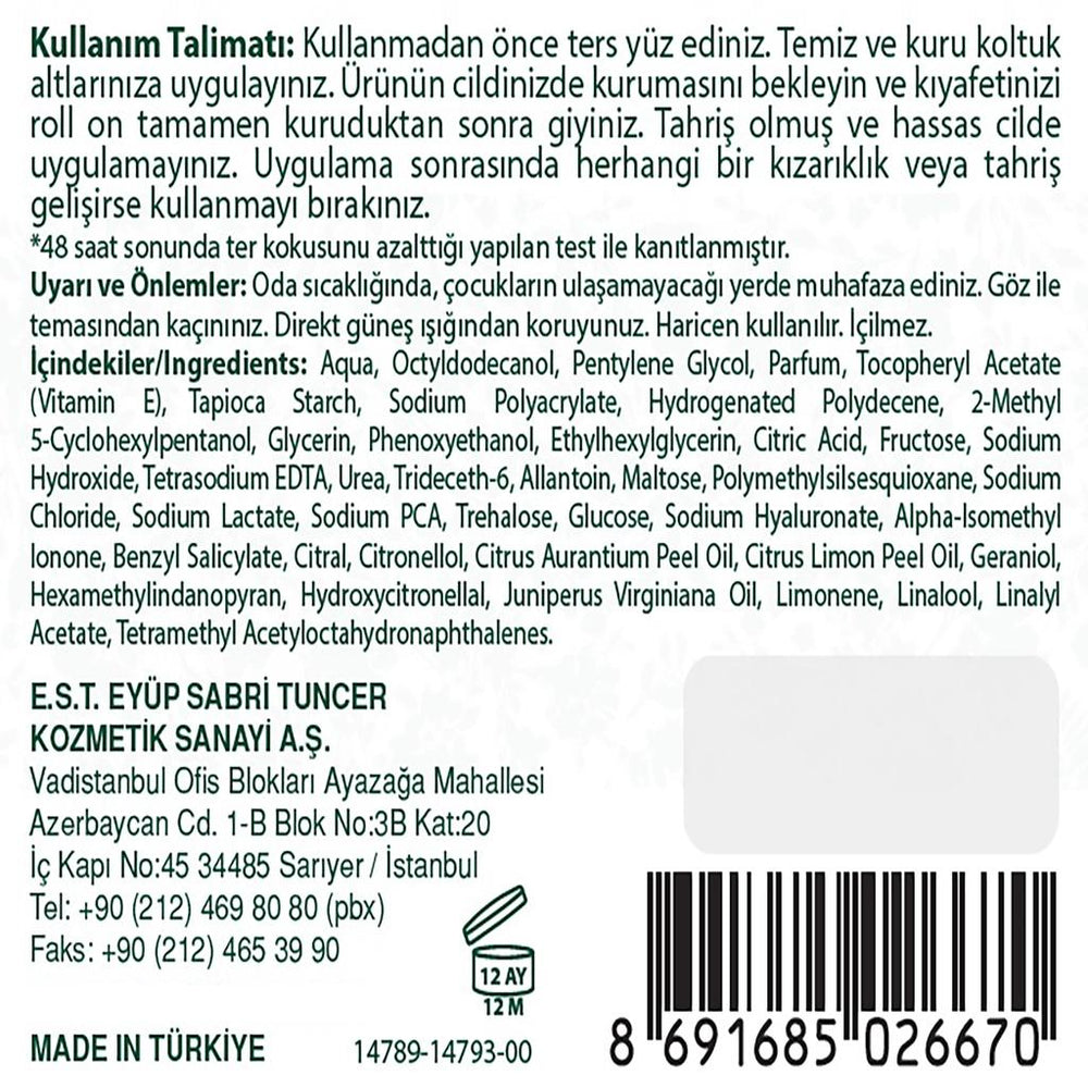 Eyup Sabri Tuncer Active Women's Roll-On Deodorant 75 ml