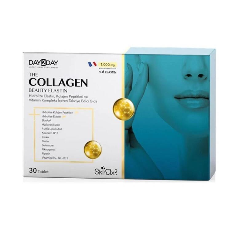 Day2Day Collagen Beauty Supplement with Elastin, Hyaluronic Acid & Antioxidants - Anti-Aging, Skin Health & Elasticity Support Day2Day Collagen Beauty Supplement - Anti-Aging & Skin Health collagen supplement, beauty supplement, hyaluronic acid, coenzyme Q10, alpha-lipoic acid, anti-aging supplement, skin health, skin elasticity, dietary supplement, nutritional supplement, vitamins, minerals, zinc, selenium, beauty, wellness, anti-aging, skincare, health supplement