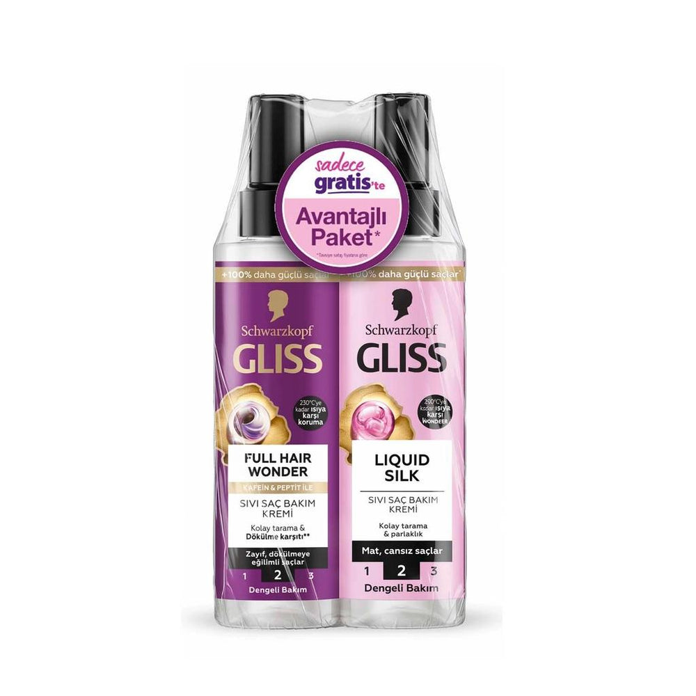 Gliss Full Hair & Liquid Silk Hair Conditioner Spray Set 2x200ml