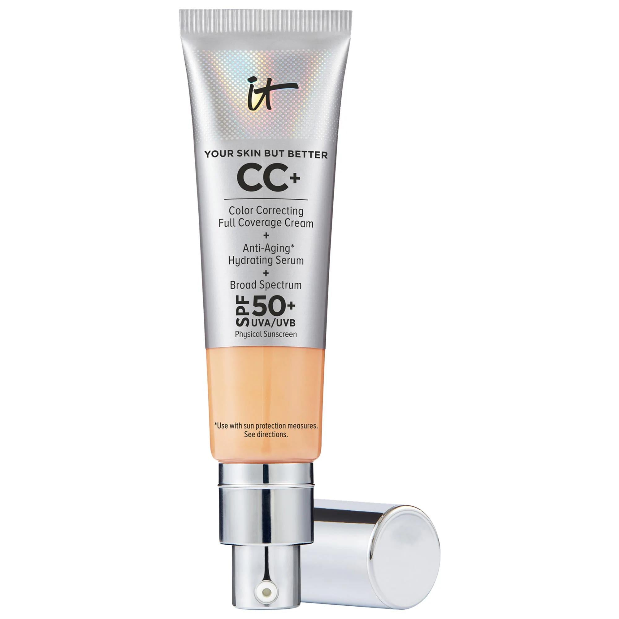IT Cosmetics CC+ Cream Full Coverage Foundation SPF 50+: Hydrating, Anti-Aging, Color Correcting for Flawless Skin & Sun Protection IT Cosmetics CC Cream SPF 50: Full Coverage Foundation CC Cream, Full Coverage Foundation, SPF 50 Foundation, Hydrating Foundation, Anti-Aging Foundation, Color Correcting Foundation, Foundation for acne scars, Foundation for wrinkles, Foundation for redness, Foundation for dark circles, makeup, foundation, face makeup, full coverage, hydrating, anti-aging, SPF 50+, hyaluronic 