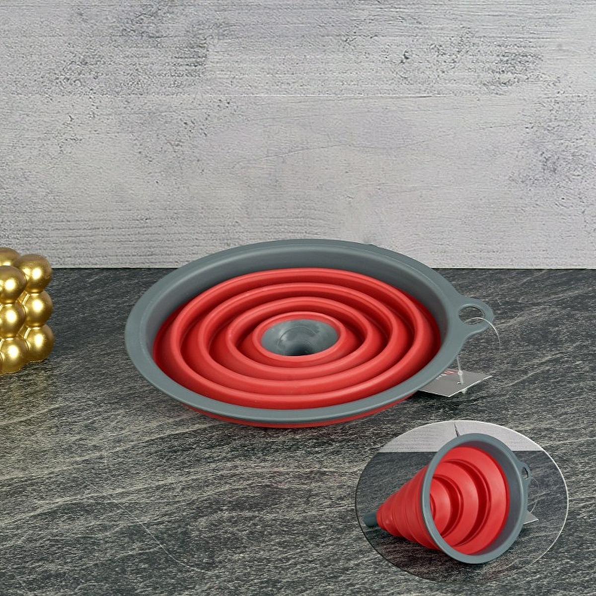 Tohana Dual Color Collapsible Funnel: Space-Saving, BPA-Free Kitchen Essential - Folding Accordion Design Tohana Collapsible Funnel - Space Saving BPA-Free Kitchen Tool collapsible funnel, folding funnel, BPA-free funnel, kitchen funnel, space-saving funnel, dual color funnel, accordion funnel, funnel, kitchen tools, kitchen gadgets, BPA free, space saving, dual color, collapsing funnel, food-safe, home cooking, kitchen organization, liquids, solids, transfer, pouring, small openings, drawers, cabinets, eas