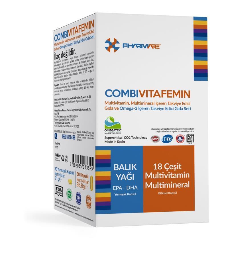 CombiVitafemin Multivitamin for Women - 30 Capsules | Dietary Supplement for Women's Health & Wellness - Vitamin & Supplement