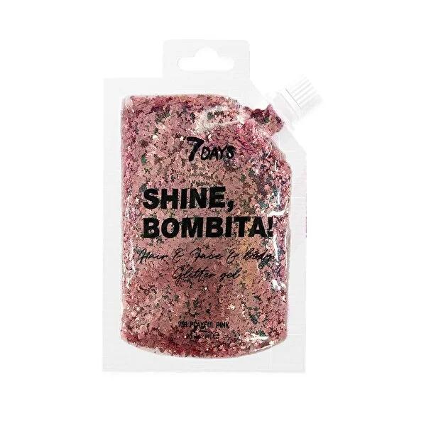 7Days Shine Bombita Glitter Gel - Playful Pink for Face, Hair & Body - Adds Sparkle for Parties & Special Events 7Days Shine Bombita Glitter Gel - Playful Pink for Parties glitter gel, face glitter, hair glitter, body glitter, cosmetic glitter, party makeup, special event cosmetics, Playful Pink, 7Days Shine Bombita, cosmetic products, beauty products, party essentials, festival makeup, event cosmetics, glamour cosmetics