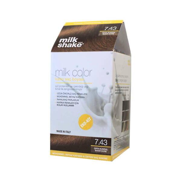 Milk Shake 7.43 Orta Kumral Bakır Dore Hair Dye - Nourishing, Long-Lasting Color for At-Home Use - Hair Dye