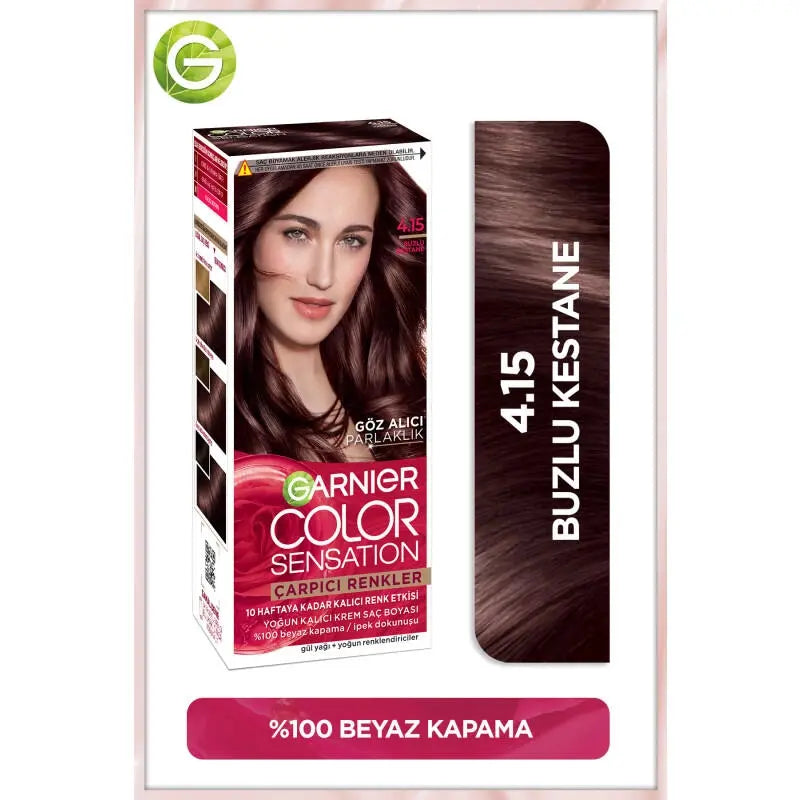 Garnier Color Sensation Permanent Hair Dye 4.15 Icy Chestnut