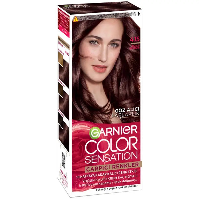 Garnier Color Sensation Permanent Hair Dye 4.15 Icy Chestnut