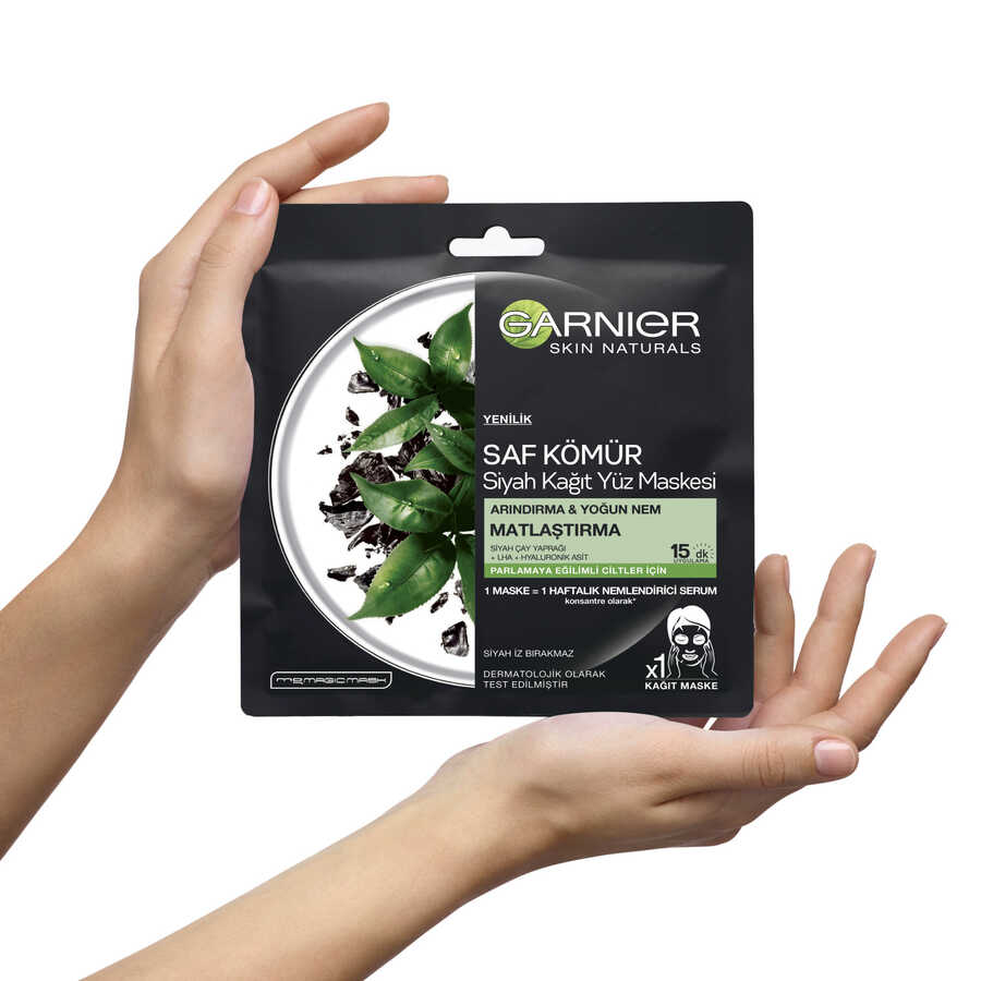 Garnier Charcoal &amp; Black Tea Sheet Mask for Purifying Skin 1 Sheet