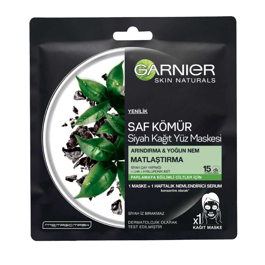 Garnier Charcoal &amp; Black Tea Sheet Mask for Purifying Skin 1 Sheet