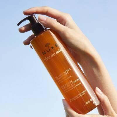 Nuxe Reve de Miel: Gentle Face & Body Wash Gel - Natural Honey & Sunflower Cleanser for Dry, Sensitive Skin - 400ml Nuxe Reve de Miel Face & Body Wash - Dry, Sensitive Skin face and body wash, dry sensitive skin cleanser, natural face wash, moisturizing body wash, honey sunflower skincare, gentle cleansing gel, nuxe reve de miel, hydrolipid barrier, sensitive skin body wash, natural skincare, face wash, body wash, dry skin, sensitive skin, honey, sunflower, natural ingredients, gentle cleanser, moisturizing