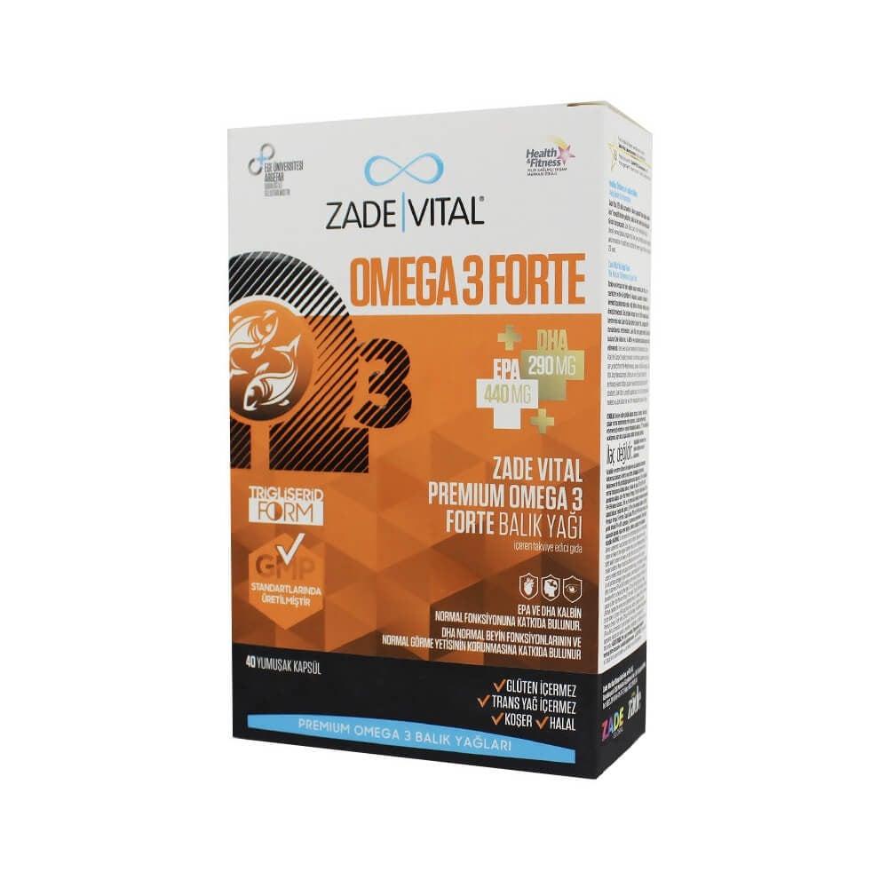 Zade Vital Omega-3 Fish Oil Supplement, 1200mg - Halal &amp; Kosher Certified, 40 Softgels - image 6