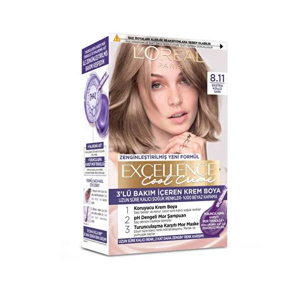 L'Oréal Paris Excellence Cool Creme Hair Dye - 100% Grey Coverage, Ash Blonde Shade, Pro-Keratin Enriched L'Oréal Paris Excellence Cool Creme Hair Dye - Ash Blonde Shade hair dye, cool blonde hair color, ash blonde hair dye, L'Oréal Paris Excellence Cool Creme, permanent hair color, grey coverage, Pro-Keratin enriched, pH balanced Purple Shampoo, Anti-orange Purple Mask, long-lasting cool colors, hair care, hair color products