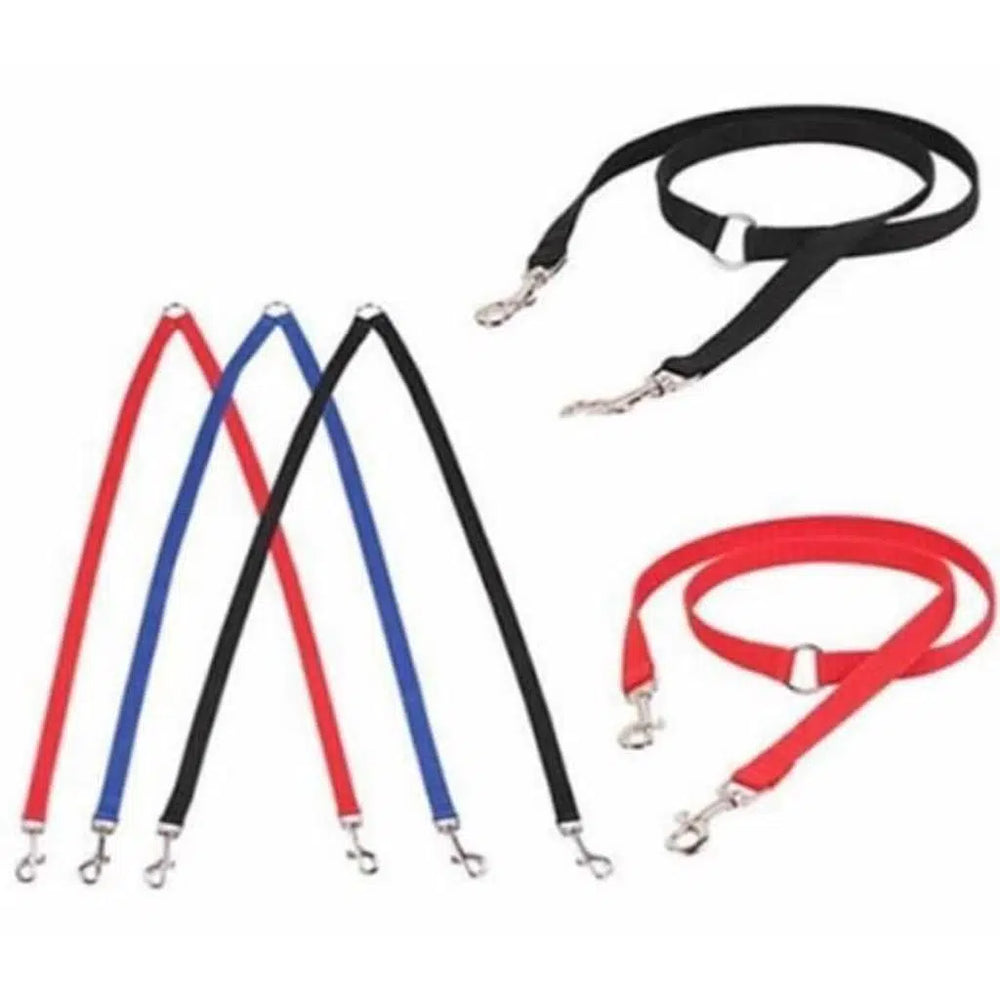 Doca Gees Double Dog Leash for Two Pets Red