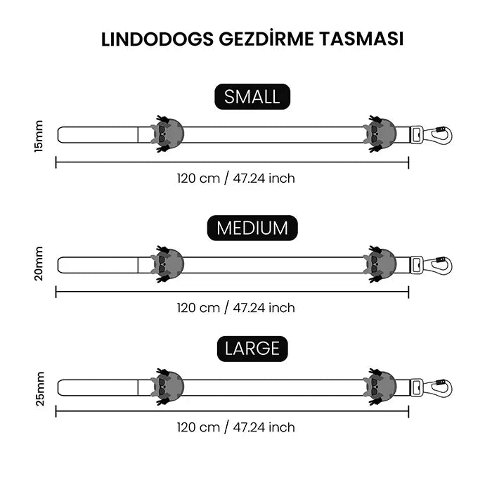 Lindo Large Dog Leash Durable Recyclable Lead 25mm-120cm