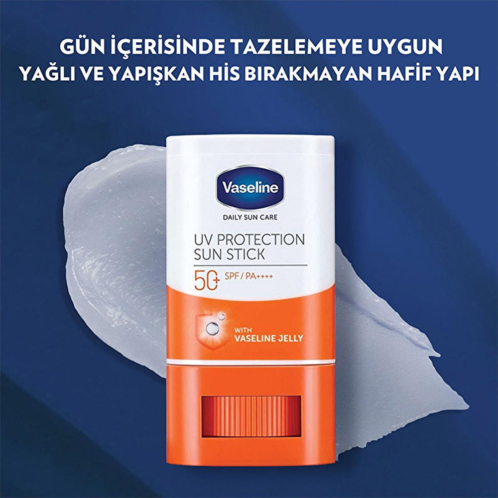 Vaseline SPF 50+ Sunscreen Stick: Daily UVA/UVB Protection, Clear & Non-Greasy, Watermelon Scented - Face & Body Sun Protection Vaseline SPF 50+ Sunscreen Stick: Clear, Non-Greasy Daily Protection sunscreen stick, SPF 50+ sunscreen, clear sunscreen, daily sunscreen, non-greasy sunscreen, face and body sunscreen, watermelon scented sunscreen, sun protection stick, uva uvb protection, sunscreen, sunblock, sun protection, UVA protection, UVB protection, moisturizing sunscreen, travel sunscreen, beach sunscreen