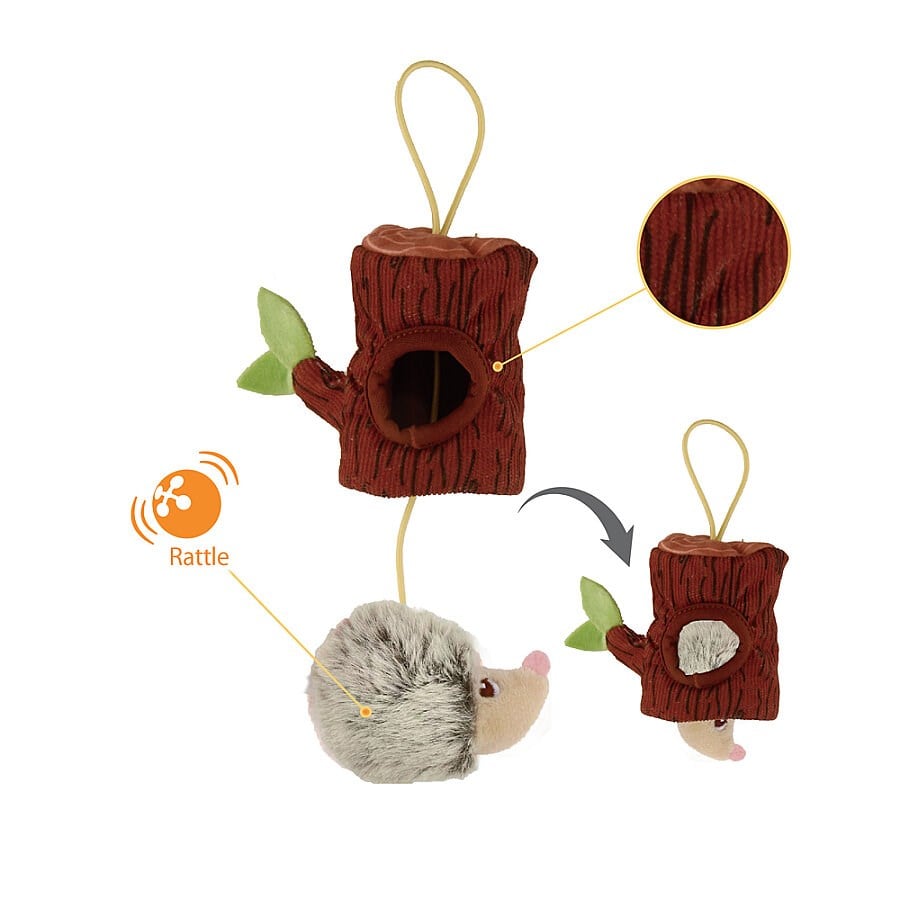 Gigwi Catch & Scratch Hedgehog Log Catnip Toy 10cm