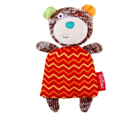 Gigwi Catnip Bear Plush Toy with Refillable Pouches 12cm