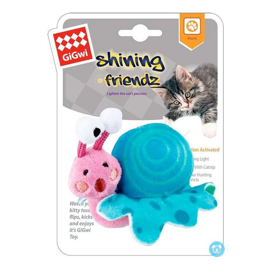 Gigwi Catnip Snail Light-Up Cat Toy for Active Play 12cm