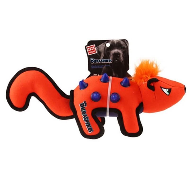 Gigwi Duraspikes Spiky Orange Raccoon Durable Dog Toy 38cm