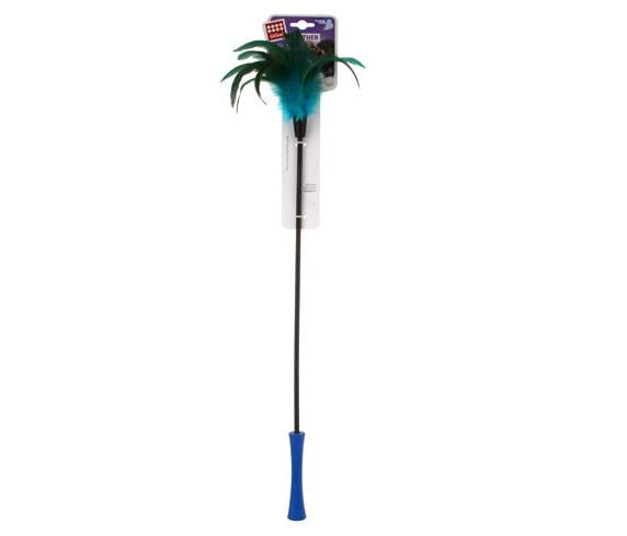 Gigwi Feather Teaser Cat Wand Toy for Active Play 60cm