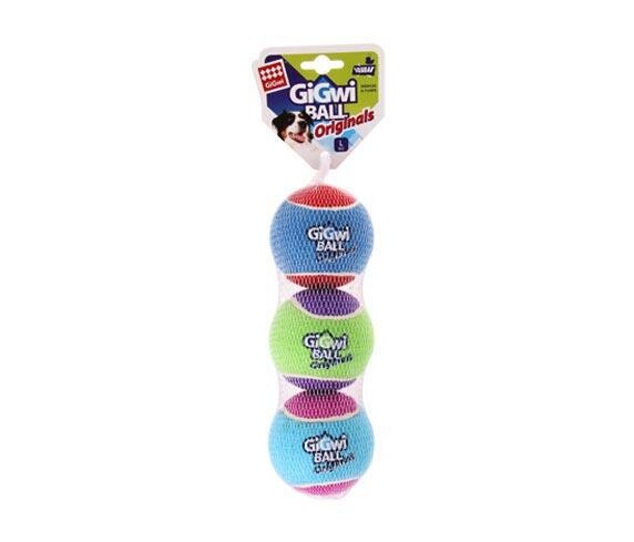 Gigwi Squeaky Tennis Ball Dog Toy Set Large 3-Pack
