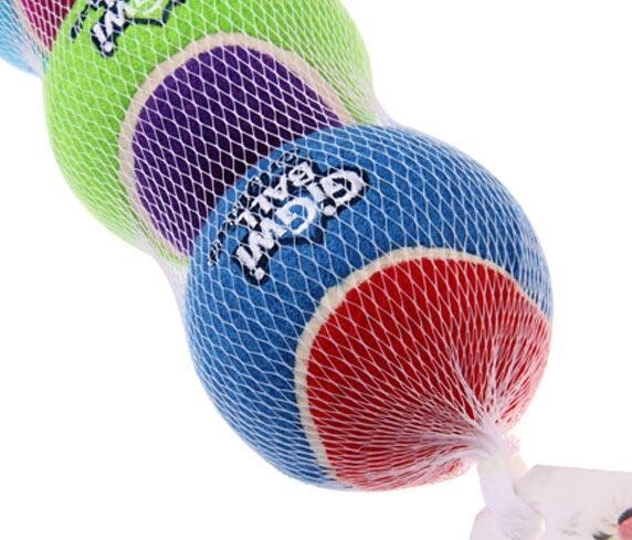 Gigwi Squeaky Tennis Ball Dog Toy Set Large 3-Pack