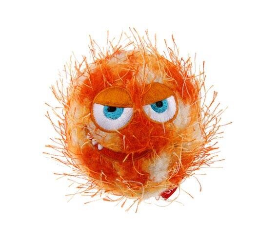 Gigwi Crazy Ball Hedgehog Squeaky Dog Toy Orange 6 cm