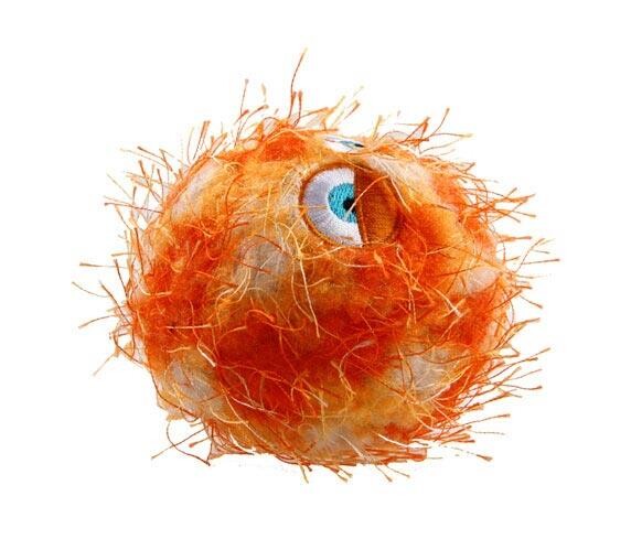 Gigwi Crazy Ball Hedgehog Squeaky Dog Toy Orange 6 cm